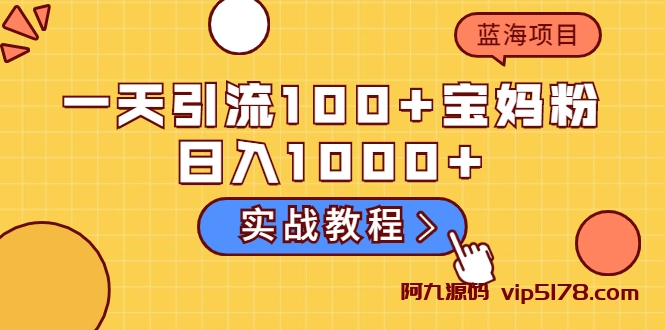 一天引流100+宝妈粉，日入1000+马上持续变现 蓝海项目（实战教程）插图